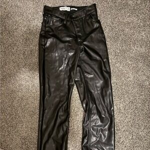 Abercrombie & Fitch Black Vegan Leather Trousers